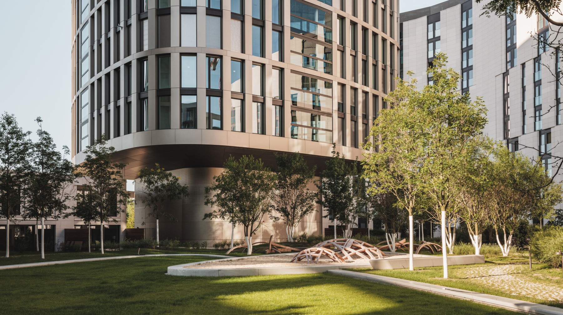 Parkanlage des HPQ Living Frankfurt